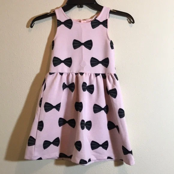 H&M | Dresses | Hm Pink Sleeveless Dress W Black Bow Ties | Poshmark